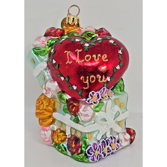 Christopher Radko Other - Vtg Christopher Radko Gift Of Love Glass Blown Ornament Love/Romance U33AP